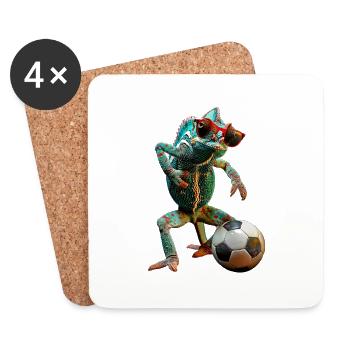 Caméléon - Dessous de verre (lot de 4) - blanc - Devant