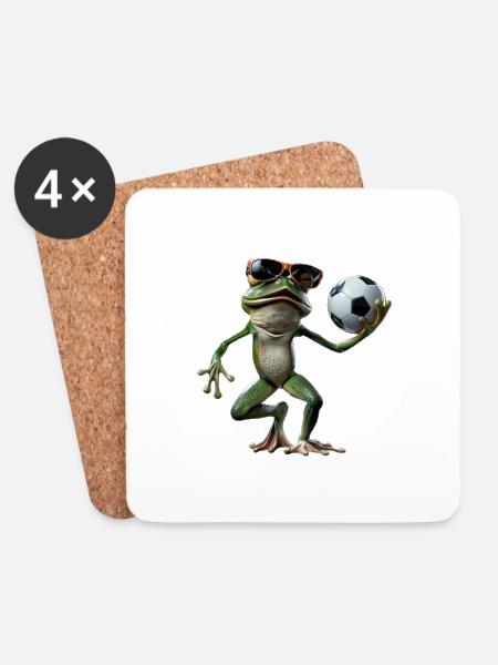 Frosch - Untersetzer (4er-Set) - Weiß