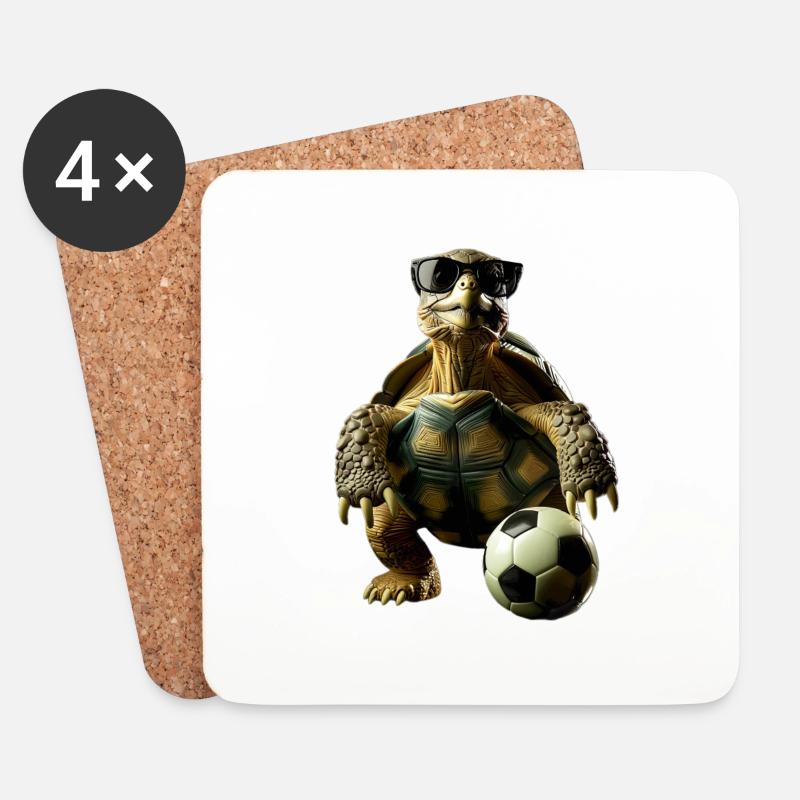 Schildkröte - Untersetzer (4er-Set) - Weiß