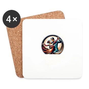 Je préfère danser Tango Musique latine Tango Danc - Dessous de verre (lot de 4) - blanc - Devant