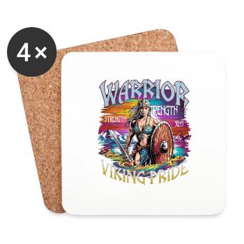 Warrior Spirit and Viking Pride für Wikinger - Untersetzer (4er-Set) - Weiß - Vorne
