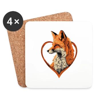 Fox - Coasters (set of 4) - white - Front