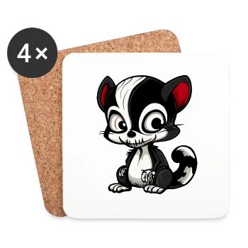 Skunk Halloween Funny Zombie - Coasters (set of 4) - white - Front
