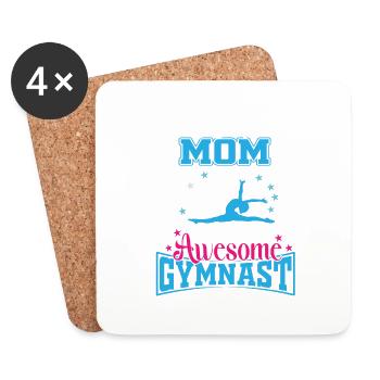 Proud Mom Of A Flippin Awesome Gymnast Gymnastics - Coasters (set of 4) - white - Front