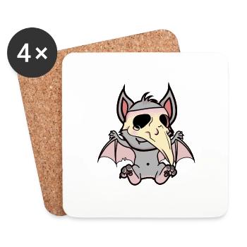 Halloween, chauve-souris, peste, horreur - Dessous de verre (lot de 4) - blanc - Devant