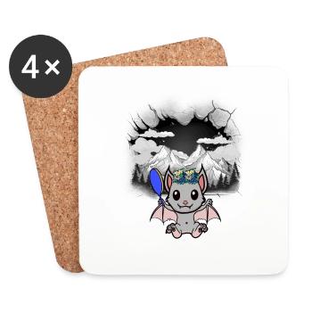 Halloween Bat Tyrol Beauty Flowers Child - Coasters (set of 4) - white - Front