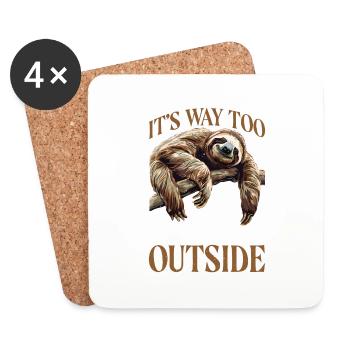 It's Way Too Peopley Outside 2 - Untersetzer (4er-Set) - Weiß - Vorne