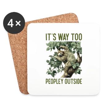 It's Way Too Peopley Outside - Untersetzer (4er-Set) - Weiß - Vorne