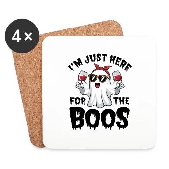 Je suis juste ici pour la fête d’Halloween Boos - Dessous de verre (lot de 4) - blanc - Devant