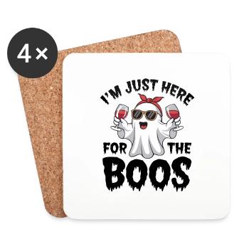 Je suis juste ici pour la fête d’Halloween Boos - Dessous de verre (lot de 4) - blanc - Devant