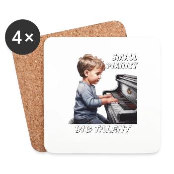 PIANO BOY SMALL PIANIST BIG TALENT - Coasters (set of 4) - white - Front