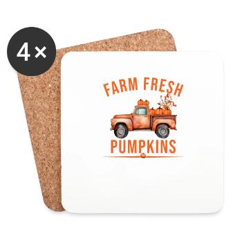 Farm Fresh Pumpkins - Coasters (set of 4) - white - Front