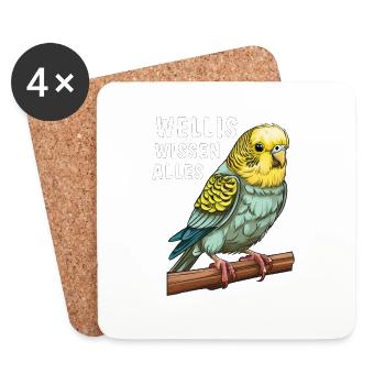 VOGEL WELLIS SAIT TOUT - Dessous de verre (lot de 4) - blanc - Devant