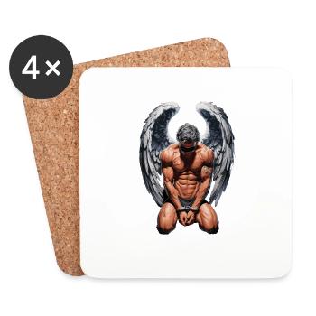 Fallen Angel Gebrochener Engel Engelsflügel - Untersetzer (4er-Set) - Weiß - Vorne