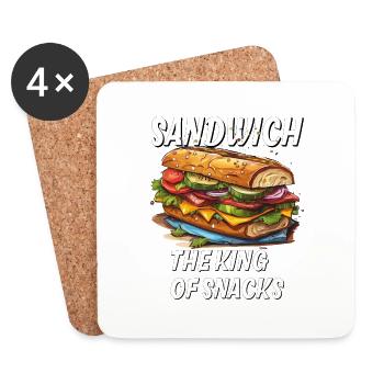 SANDWICH THE KING OF SNACKS - Coasters (set of 4) - white - Front