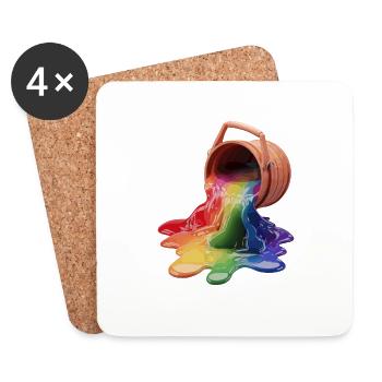 Color Splash für Männer und Frauen - Untersetzer (4er-Set) - Weiß - Vorne