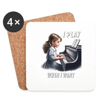 PIANO JE JOUE QUAND JE VEUX - Dessous de verre (lot de 4) - blanc - Devant
