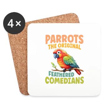 Parrots The Original Feathered Comedians - Untersetzer (4er-Set) - Weiß - Vorne