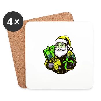 Cadeaux du Père Noël - Dessous de verre (lot de 4) - blanc - Devant