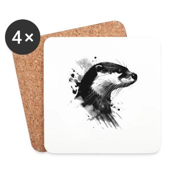 Otter - Coasters (set of 4) - white - Front