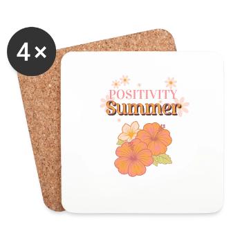 Summer Positivity - Idée cadeau - Dessous de verre (lot de 4) - blanc - Devant
