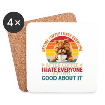After Coffee I Hate Everyone I Feel Good About It2 - Untersetzer (4er-Set) - Weiß - Vorne