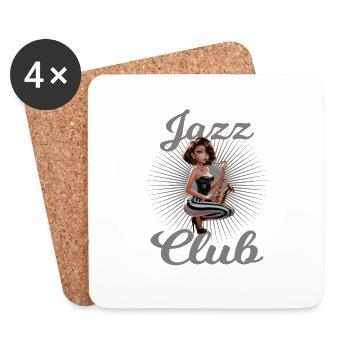Jazz Club Saxophonspielerin Saxophonistin - Untersetzer (4er-Set) - Weiß - Vorne