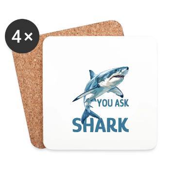 Before You Ask It Was A Shark - Untersetzer (4er-Set) - Weiß - Vorne