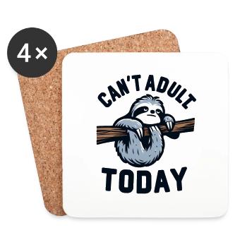 Can't adult today - Coasters (set of 4) - white - Front