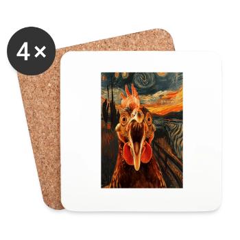Chicken - Coasters (set of 4) - white - Front