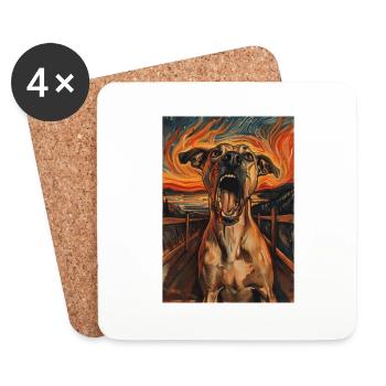 Chien - Dessous de verre (lot de 4) - blanc - Devant