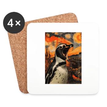 Pingouin - Dessous de verre (lot de 4) - blanc - Devant