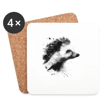 Igel - Untersetzer (4er-Set) - Weiß - Vorne