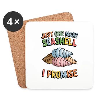 Seashells Beach Shells Shell Collector Gift - Coasters (set of 4) - white - Front