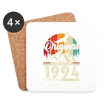 Original Décembre 1994 Vintage Anniversaire - Dessous de verre (lot de 4) - blanc - Devant