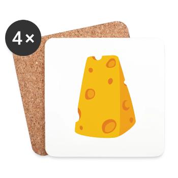 Käsestück Kostüm Käsekostüm Karneval Fasching Käse - Untersetzer (4er-Set) - Weiß - Vorne