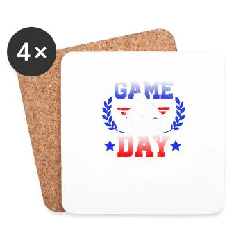 Match day for football fans - Coasters (set of 4) - white - Front