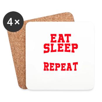 Sleep Football Repeat - Coasters (set of 4) - white - Front