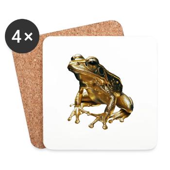 Grenouille - Dessous de verre (lot de 4) - blanc - Devant