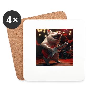 Pig - Coasters (set of 4) - white - Front