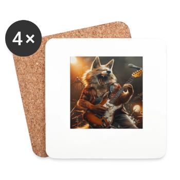 Wolf - Coasters (set of 4) - white - Front