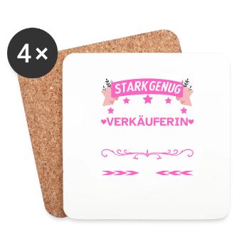 Eine Verkäuferin zu sein Verkäuferin Beruf - Untersetzer (4er-Set) - Weiß - Vorne