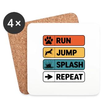 Dock Diving Saying Dog Diving Dock Diving Gift - Coasters (set of 4) - white - Front