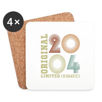 2004 Vintage Retro Geburtstagsgeschenk - Untersetzer (4er-Set) - Weiß - Vorne