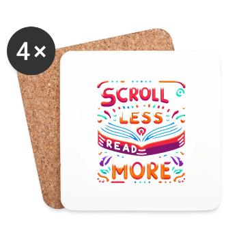 Scroll Less Read More 5 - Untersetzer (4er-Set) - Weiß - Vorne