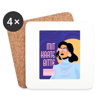 Bitte mit Karte T-Shirt - Mucho Deutsch - Untersetzer (4er-Set) - Weiß - Vorne
