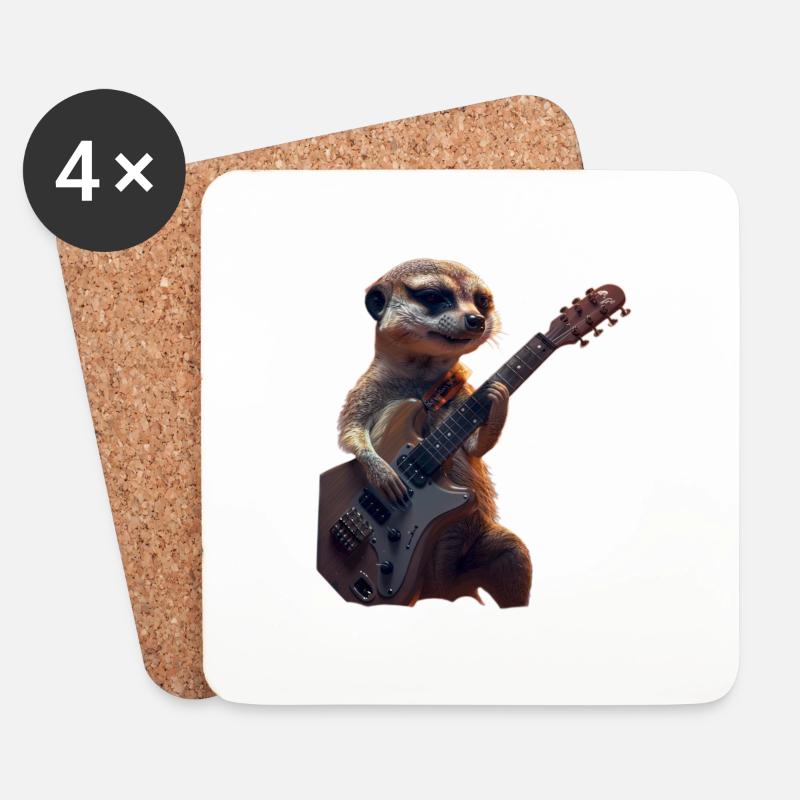 Erdmännchen - Untersetzer (4er-Set) - Weiß