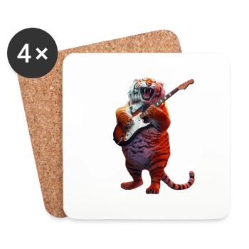 Tiger - Untersetzer (4er-Set) - Weiß - Vorne