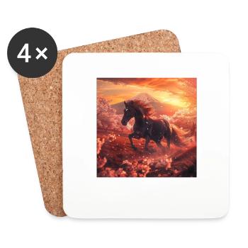 Pferd - Untersetzer (4er-Set) - Weiß - Vorne