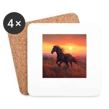 Cheval - Dessous de verre (lot de 4) - blanc - Devant